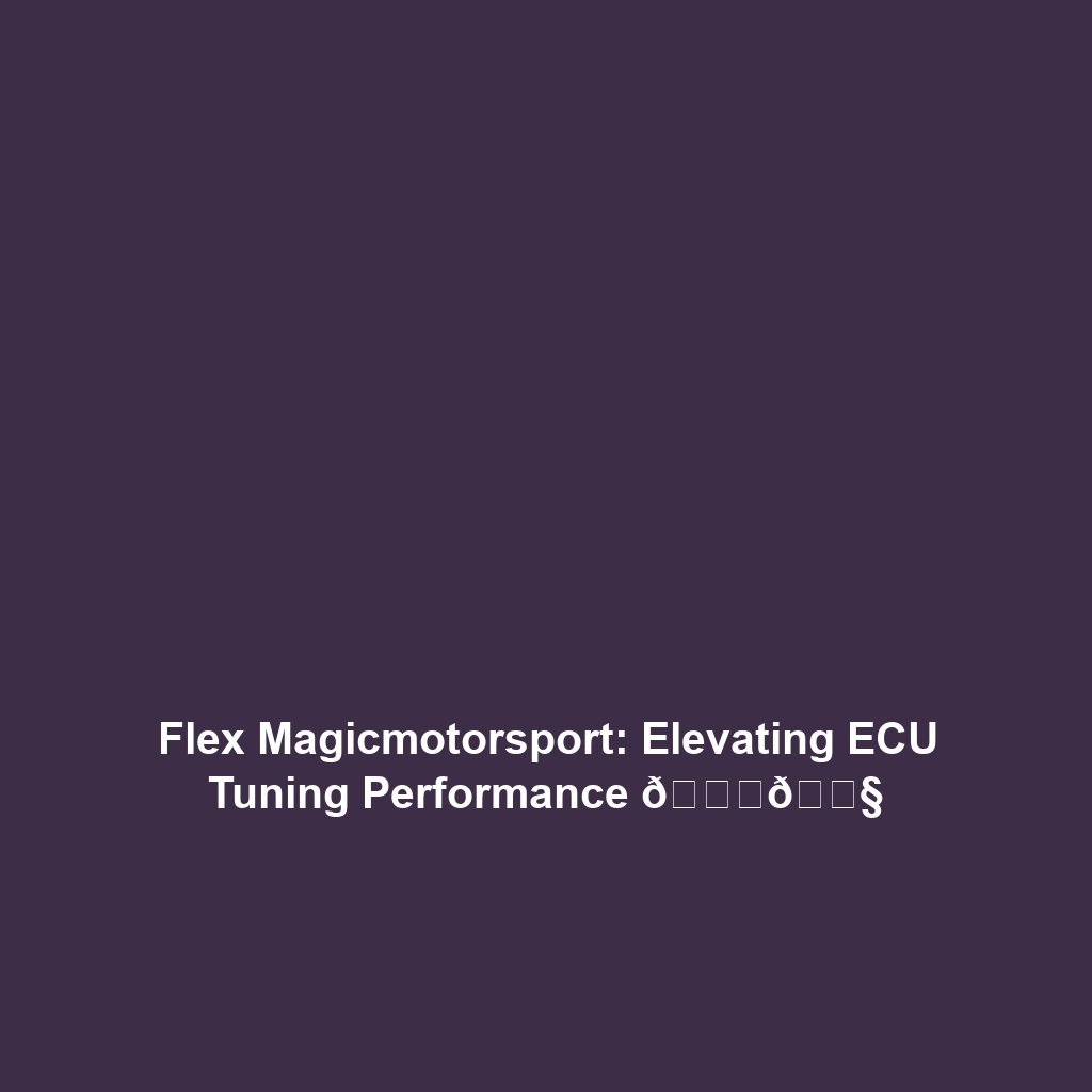 Flex Magicmotorsport: Elevating ECU Tuning Performance 🚀🔧